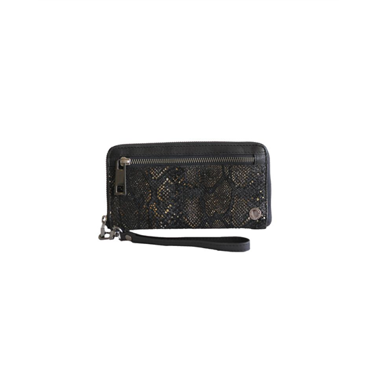 Zip wallet African Chella blk shimmer green-front.jpg